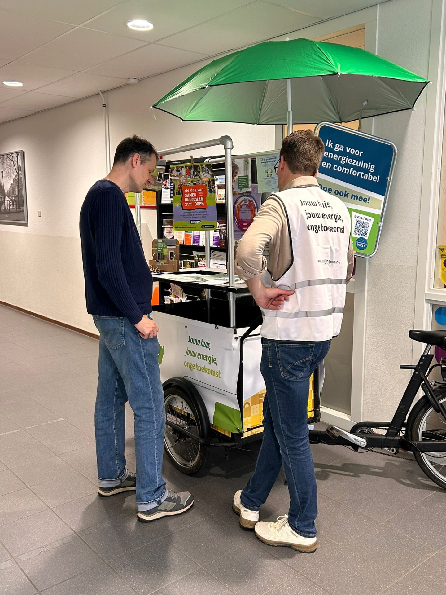 Mijn Groene Huis bakfiets en promotieteam in Wijkcentrum De Koppeling