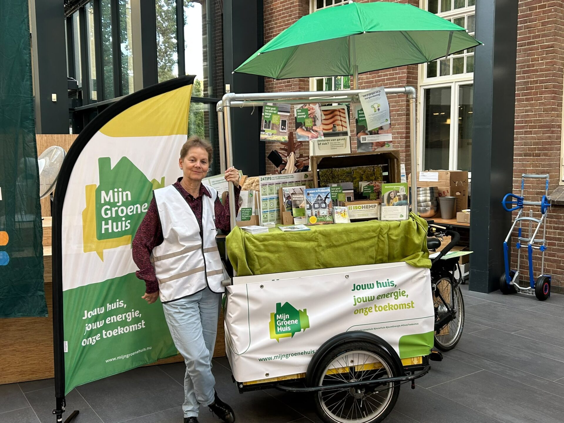Vrijwilliger met bakfiets Mijn Groene Huis aanwezig op Welkomstbijeenkomst nieuwe inwoners van gemeente Zeist 16-9-2026